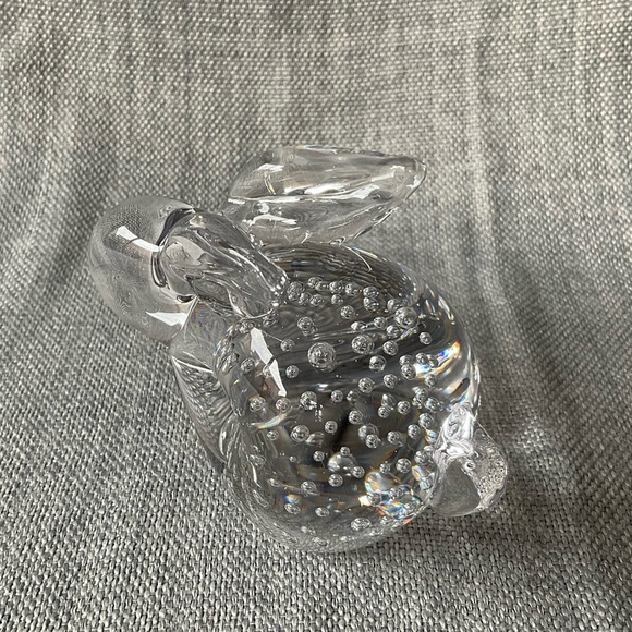 Vintage Bunny Rabbit Bubble Art Glass Sculpted Figurine Hand Blown Paperweight - Picture 8 of 15